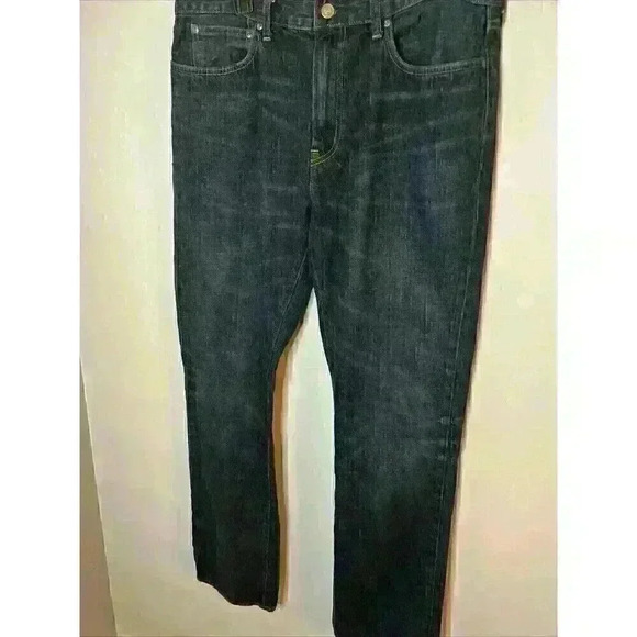 J Crew‎ Jeans Mens 36x34 Slim Straight Denim Style 29243 Classic Dark Wash - Picture 2 of 10